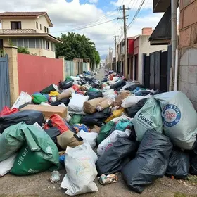 lixo acumulado em Santa Bárbara d’Oeste