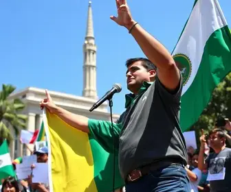 ato em apoio a Flávio Bolsonaro